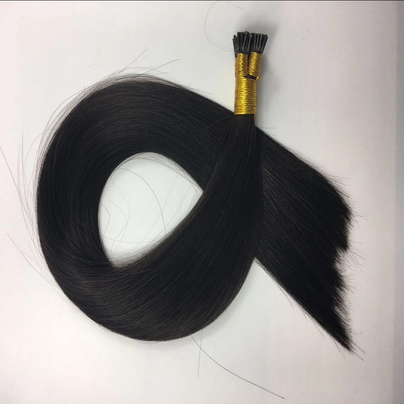 Hot selling keratin pre bonded i tip human hair extensions for black woman HJ 035